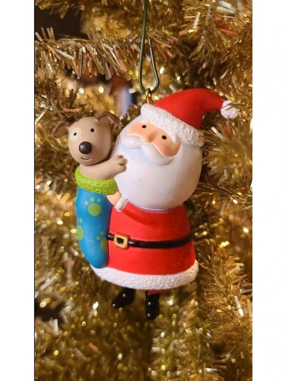 Hallmark Keepsake Ornament Stocking Stuffing Santa Claus Puppy Dog Stocking 2012